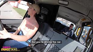 Female fake taxi driver takes passengers cum in mouth 😏