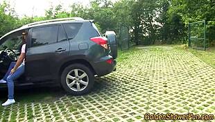 Goldenshower Whore Gets Jizz in Wild Outdoor Action