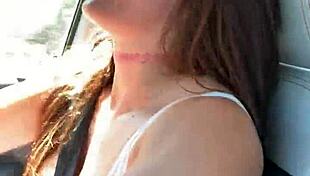 brunette babe abbie maley flashes and blows on tennis court