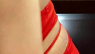 sissy ladyboy feels playful, teasing with big tits and masturbation