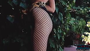 Shannon Hades shows hairy bush and round ass for Playboy