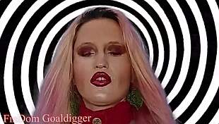 blonde goddess with big tits gives jerk off instructions casually