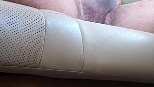 Beautiful blonde petite 18+ amateur swallows cum in the back seat and orgasms hard