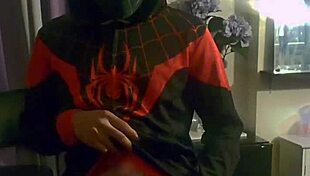 Elijah nelson, that ebony pornstar with the monster cock, masturbates in costumes before a huge cumshot fetish scene.