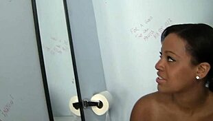 natasha dulce shows big tits to voyeur, sucks at gloryhole!