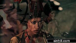 pharaoh & stunning african princess have sensual sex - skin diamond