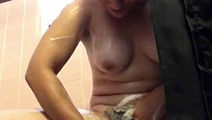 Petite 18+ BBW Shaves Her Hairy Bush in Bathing Scene