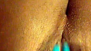 Ebony Woman Fingers Her Pretty Pussy In Close-Up Masturbation