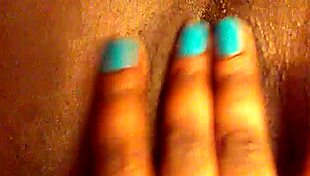 Ebony Woman Fingers Her Pretty Pussy In Close-Up Masturbation