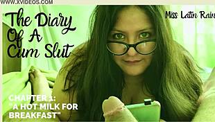 bbw swallows cum with great satisfaction on big tits