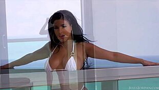 Misty Quinn debuts with Jules Jordan, showcasing big tits and ass in deepthroat blowjob and facial