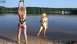 why is that naked girl skinny dipping on the public beach with her clothes ripped?