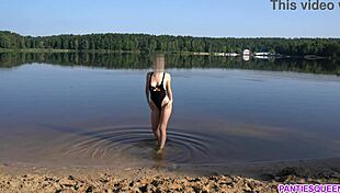 why is that naked girl skinny dipping on the public beach with her clothes ripped?