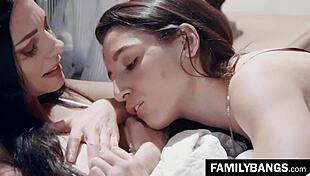 Liberal Stepdaughter Strap Fucks Kind Stepmom Mindi Mink Abella Danger