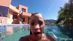 abigail mac has pool fun with big tits and ass