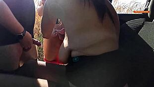 wife gets bent over for public street threesome with stranger mfm