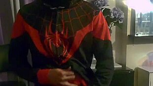 Elijah nelson, that ebony pornstar with the monster cock, masturbates in costumes before a huge cumshot fetish scene.