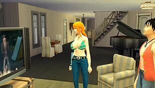 Nico Robin from One Piece hentai pounded hard by Luffy