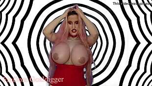 blonde goddess with big tits gives jerk off instructions casually