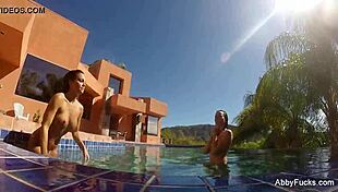 abigail mac has pool fun with big tits and ass