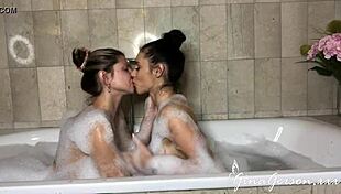 Nelly Kent and Gina Gerson fuck hard in bathroom