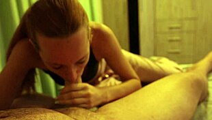 i gave a blowjob and got cum all over my face in bed