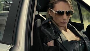 In the car - leather seats set the scene