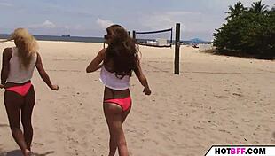 summer party with horny teens featuring big tits and group blowjobs