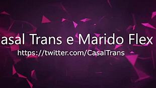 flexible shemale crossdressing with two friends sucking and flexing the cock