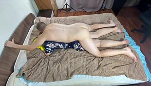 Hot housewife decides to stay after cleaning for some tight pussy sex.