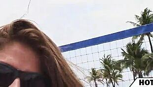 summer party with horny teens featuring big tits and group blowjobs