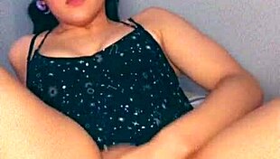 Latina uses dildo to cum creamy twice