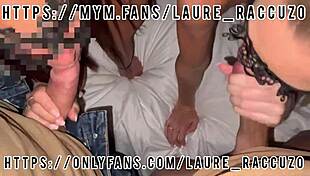 amateur foursome: two sluts fucked during superbowl