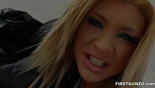 Blonde angel gets double penetrated in hardcore mmf threesome