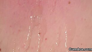 Hot looker gets intense cumshot on face.