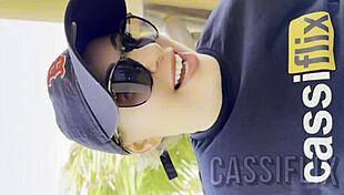 Blonde latina with tattoo depilates pussy to drive him wild watching her clit during blowjob