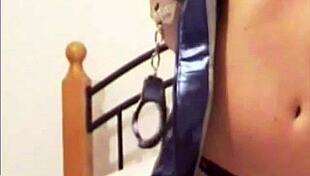 Put your hands on the wall, you naughty boy, in lingerie