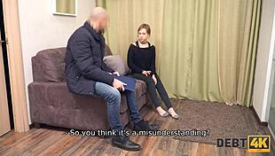 Minx pays debt with blowjob, pussy fucking, and riding loan shark's cock