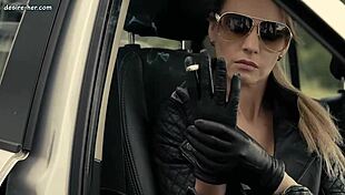 In the car - leather seats set the scene