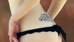 Watch Charlotte Stokely peel and reveal her ass and pussy