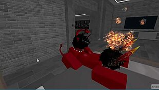 demon roughly fucks hot rich femboy in missionary, deepthroat creampie