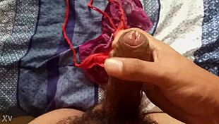 He cums in his sister-in-law's panties during their secret encounter.