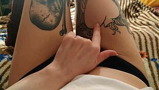 Horny babe self-fucks with big dildo, what a sight!