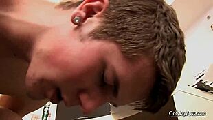 Kelan Carr fucks Preston hard in office gay sex!