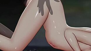 Enjoying hentai animation with sinon ginhaha