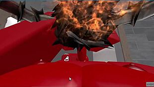 demon roughly fucks hot rich femboy in missionary, deepthroat creampie