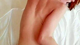 Horny redhead teen takes monster cock on phone for facial.