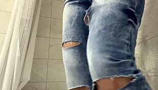 Shower in wet clothes feels so wild