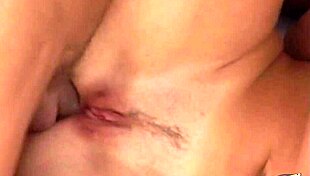 beautiful chick enjoys anal threesome on bed