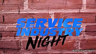 Muscular hunks rim and pound hard at service station